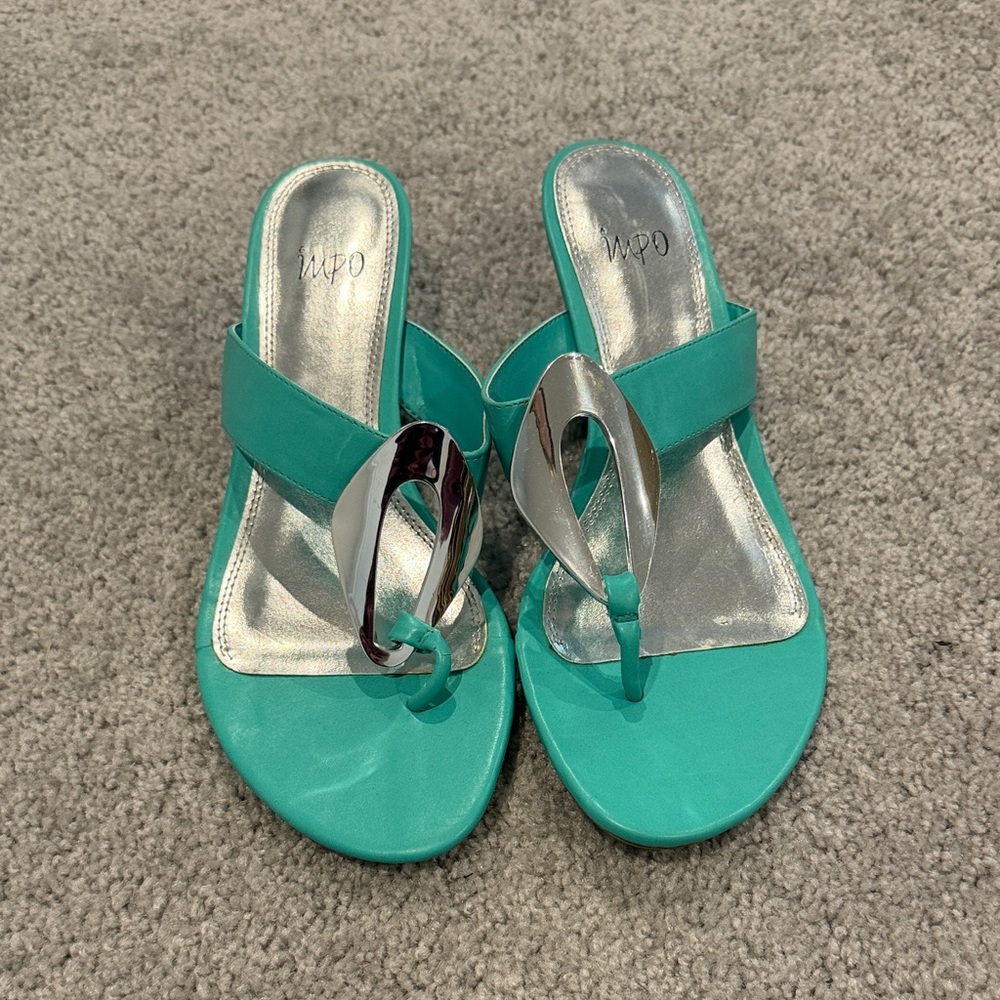Impo Turquoise and Silver Sandals